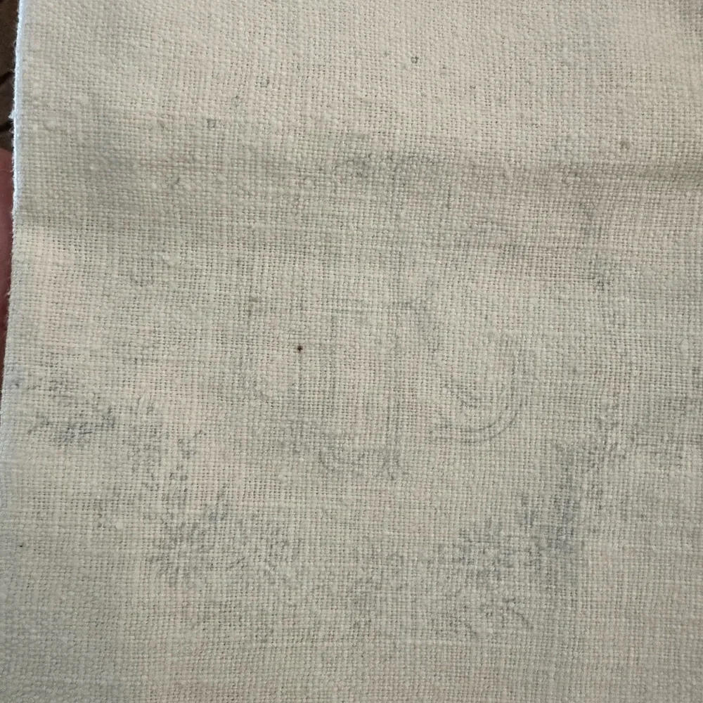 Vintage Cream Do It Yourself Cross Stitch Floral “ HERS “ Hand / Tea Towel.